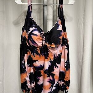 Tropical Palm Mix “ Esprilia “Shelf Bra Tankini Top